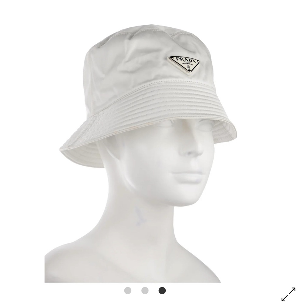 Prada Ivory Bucket Hat with Logo